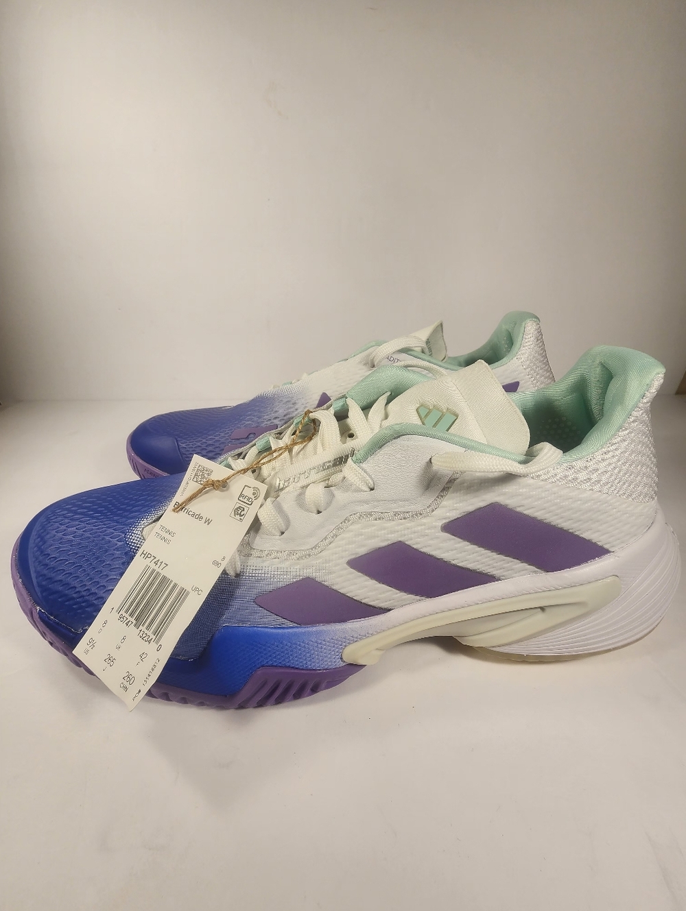 Adidas Barricade Lucid Blue Violet Fusion Womens Size 9.5 HP-7417